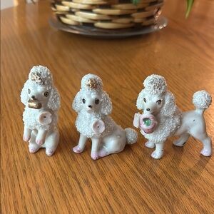 Vintage Charming White Poodle Figurines